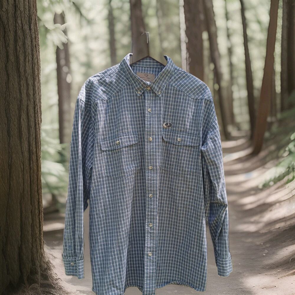 Mossy Oak LS Big Sky Western Shirt Plaid Button Up Long Sleeve Men's XL